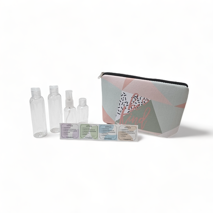 5% OFF - NECESER SIMIL NEOPREN + STICKERS + ATOMIZADOR + FRASCO CH + 2 FRASCOS GRANDES - KIND